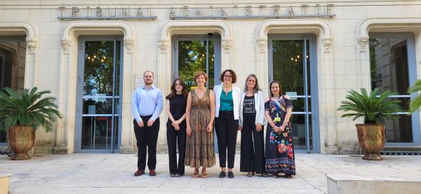 De gauche à droite sur la photographie : Lélio Margnoux, Léa Higelin, Viviane Nalix, Caroline Poullain, Isabelle Ruiz et Fatima Essafiry